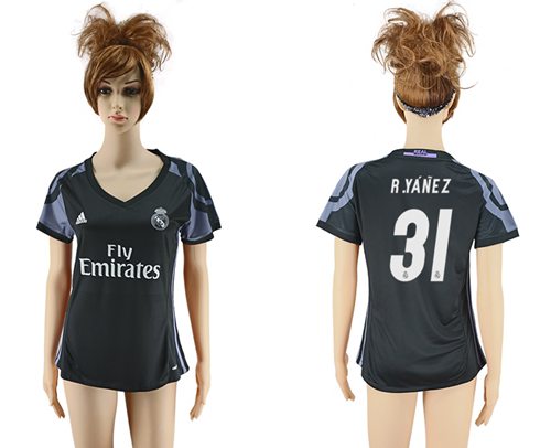 Women's Real Madrid #31 R.Yanez Sec Away Soccer Club Jersey - Click Image to Close